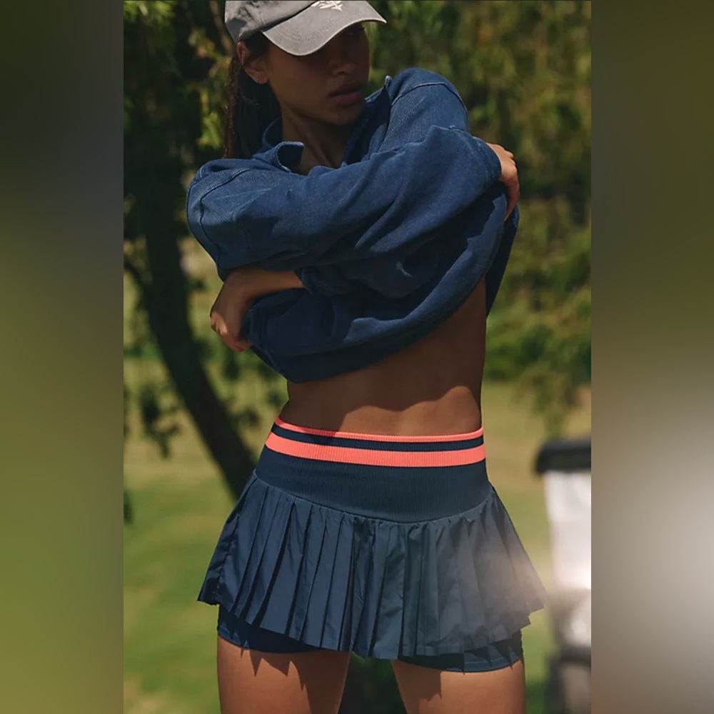 Free People X FP Movement Doubles Skort in Midnight Navy/Just Peachy Combo NWT